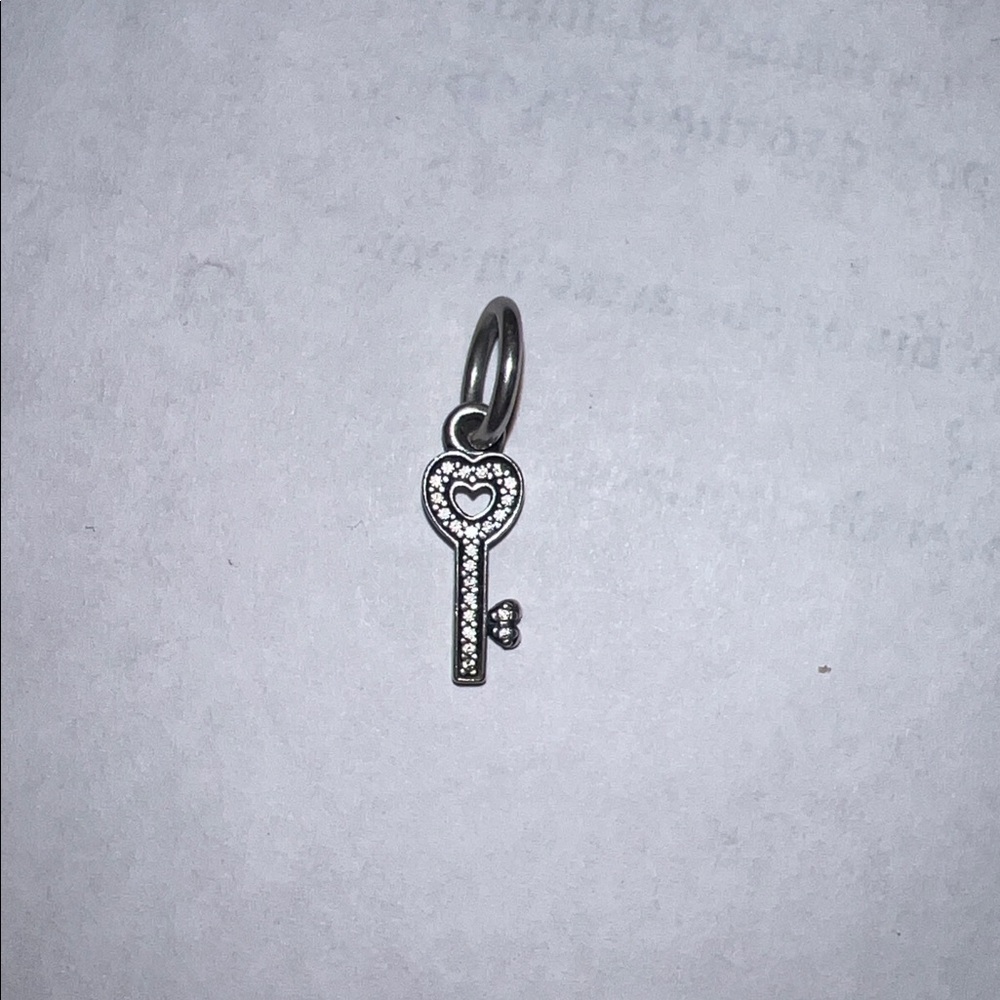 Pandora Heart Key Charm Pendant - Silver